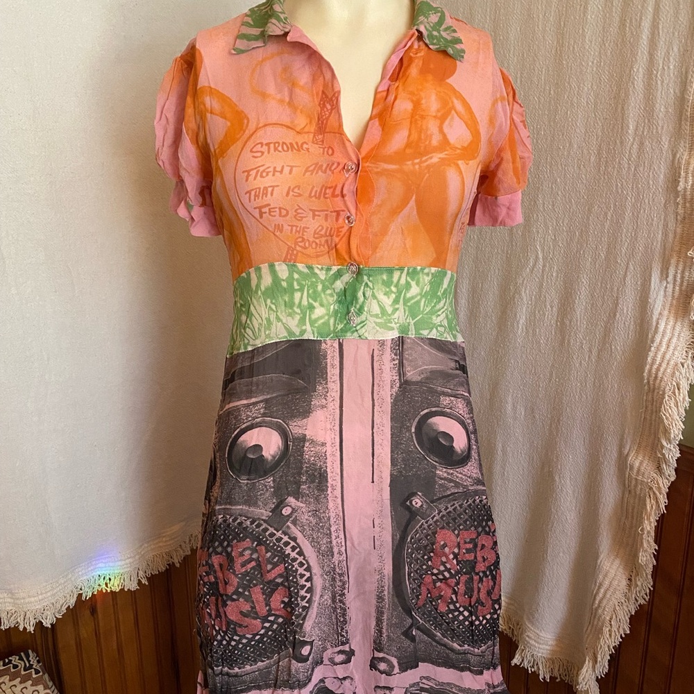 Bob Marley Colorful Graphic Print Dress